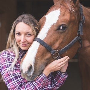 Horse with loving owner