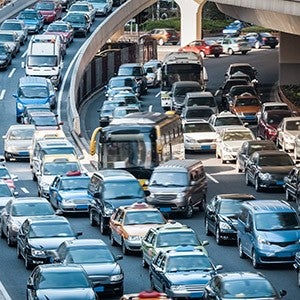 Urban traffic congestion in rush hour