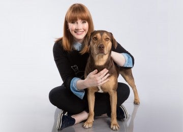 Bryce Dallas Howard poses with Shelby, who plays Bella in the movie. 