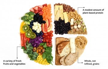 Plant-based food plate recommendations