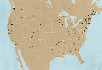 Map showing WLT sanctuary locations