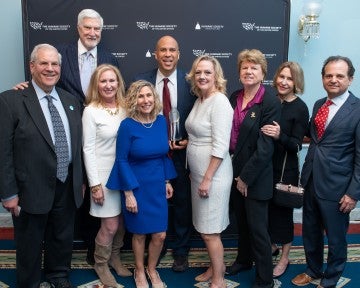 Cory Booker receives a Humane Award at the U.S. Capitol