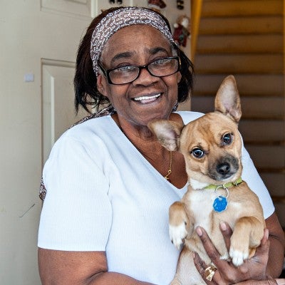 Pets for Life client and her dog