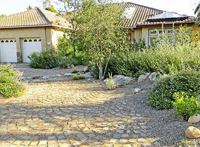 street view of a house with a permeable driveway